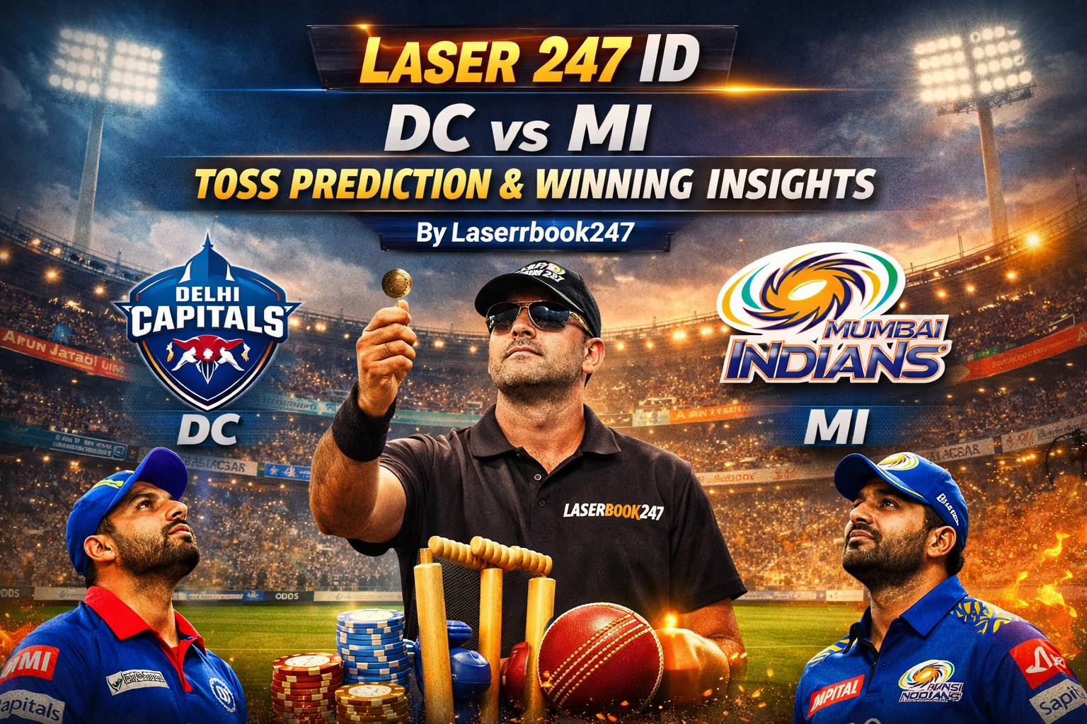 You are currently viewing Laser 247 ID DC vs MI Toss Prediction and Winning Insights by Laserrbook247